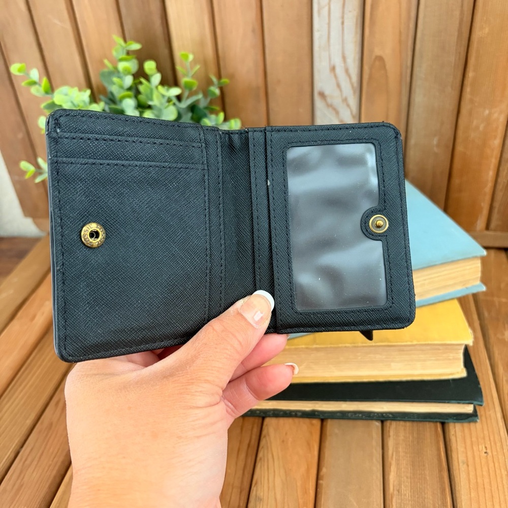 Fossil Black Leather Bifold Wallet Minimalist - Picture 4 of 9